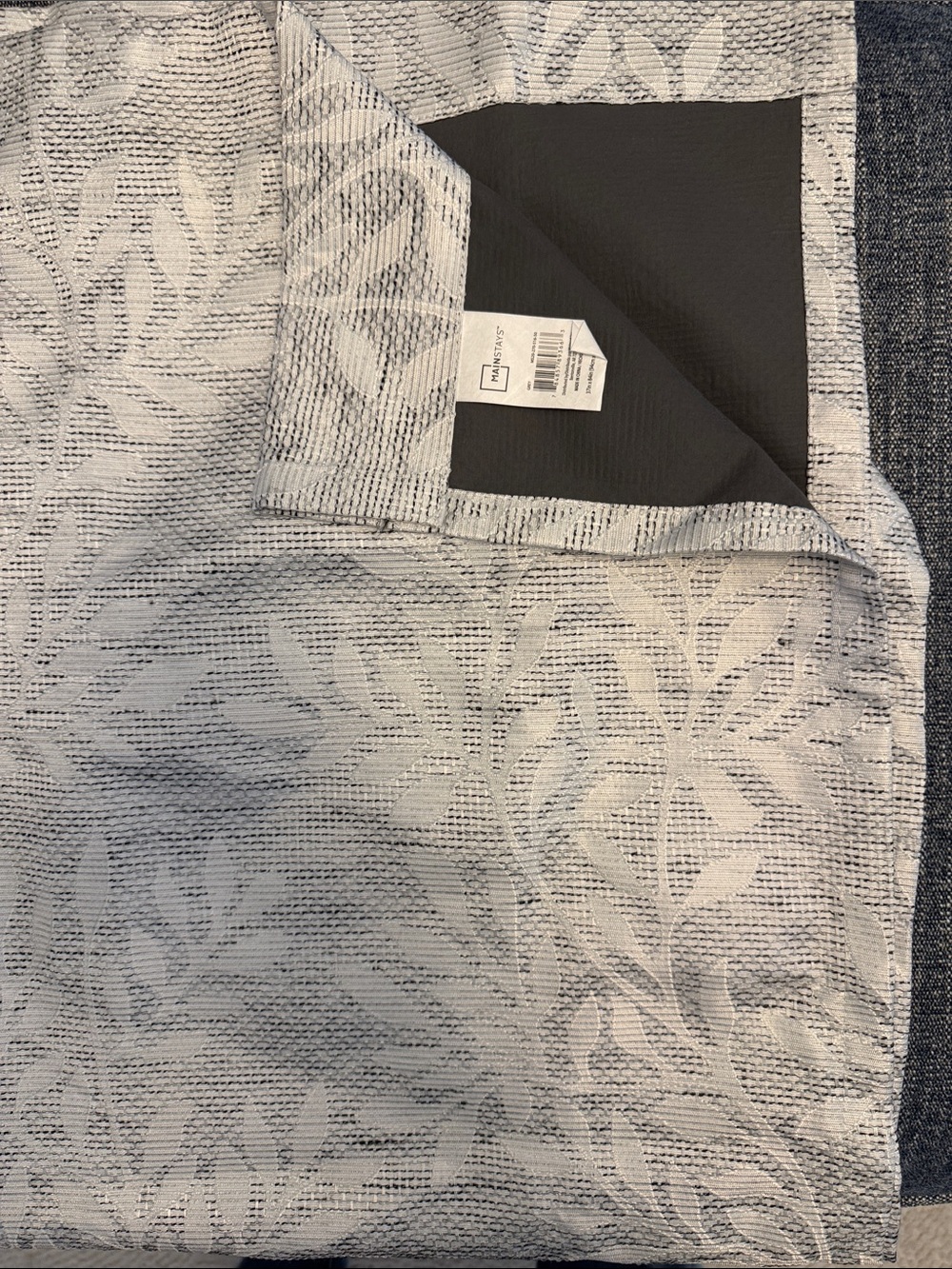 NWOT Mainstays blackout Curtain Panels. Set of two.  Cream gray black